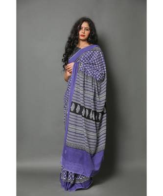  cotton printed   saree with   blouse 2