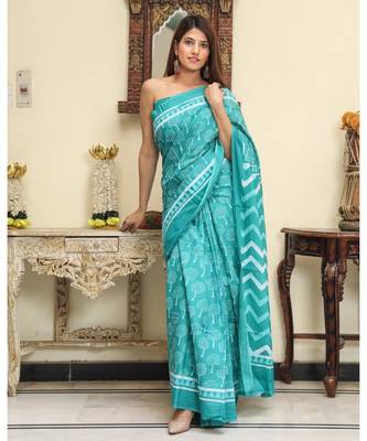  cotton printed   saree with   blouse 2
