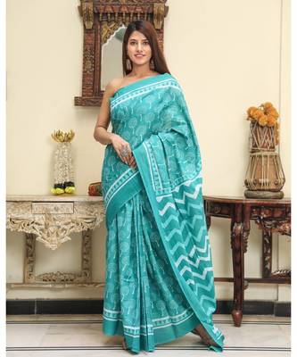  cotton printed   saree with   blouse 3
