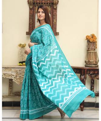  cotton printed   saree with   blouse 4