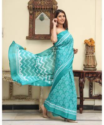  cotton printed   saree with   blouse 5