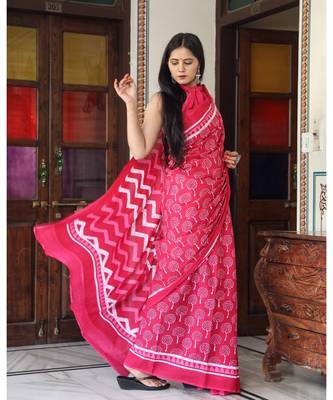  cotton printed   saree with   blouse 2