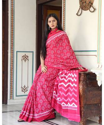  cotton printed   saree with   blouse 4