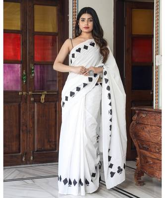  cotton printed   saree with   blouse 3