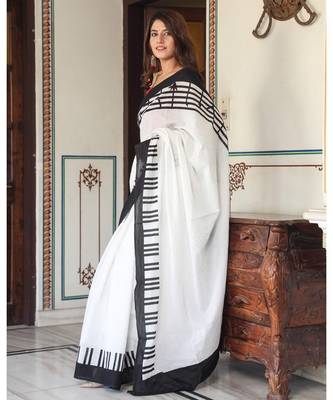  cotton printed   saree with   blouse 1
