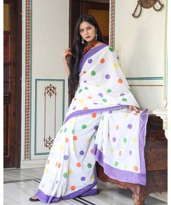  cotton printed   saree with   blouse 4