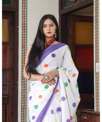  cotton printed   saree with   blouse 5