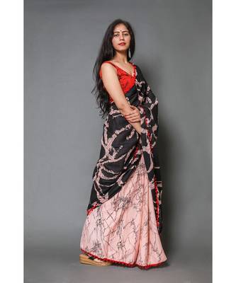  cotton printed   saree with   blouse 2