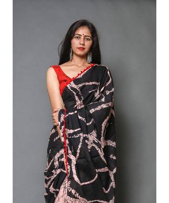  cotton printed   saree with   blouse 4
