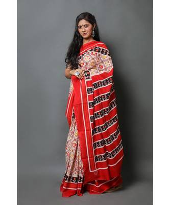  cotton printed   saree with   blouse 4