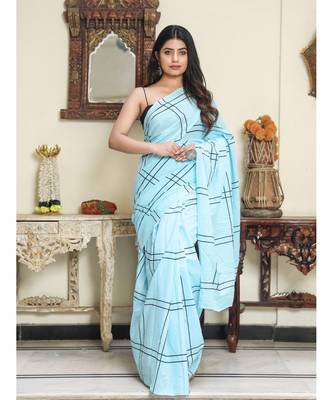  cotton printed   saree with   blouse 3