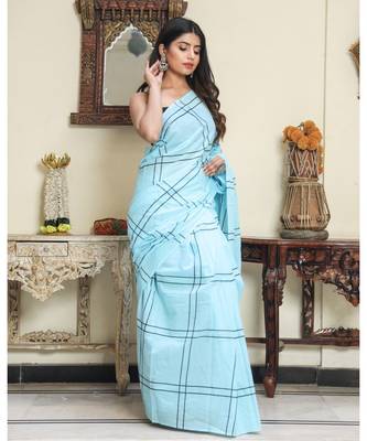  cotton printed   saree with   blouse 4