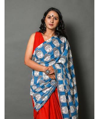  cotton printed   saree with   blouse 4
