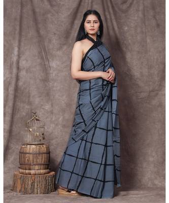  cotton printed   saree with   blouse 2