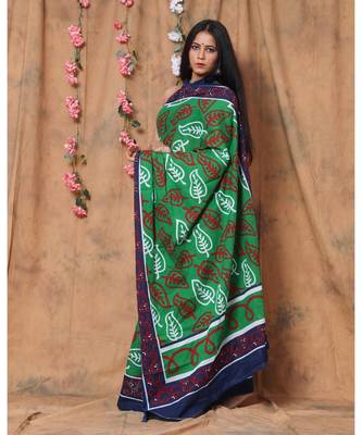  cotton printed   saree with   blouse 3