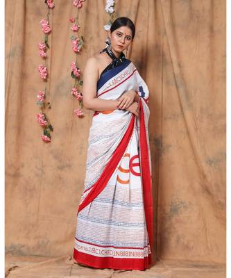  cotton printed   saree with   blouse 2