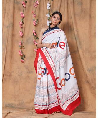  cotton printed   saree with   blouse 3