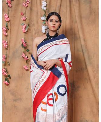  cotton printed   saree with   blouse 5