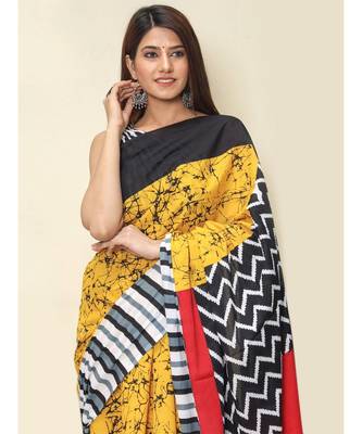 cotton printed   saree with   blouse 4