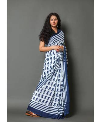  cotton printed   saree with   blouse 2