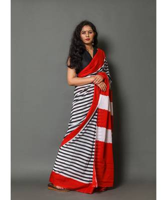  cotton printed   saree with   blouse 2