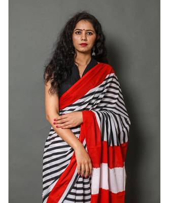  cotton printed   saree with   blouse 4