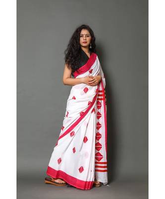  cotton printed   saree with   blouse 2