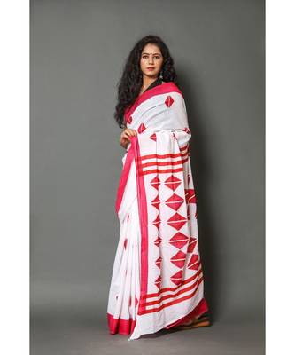  cotton printed   saree with   blouse 3