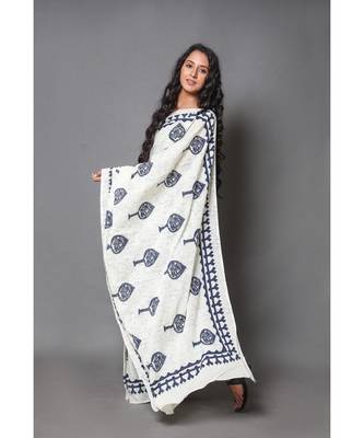  cotton printed   saree with   blouse 2