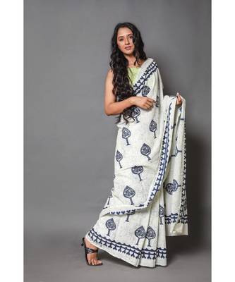  cotton printed   saree with   blouse 3