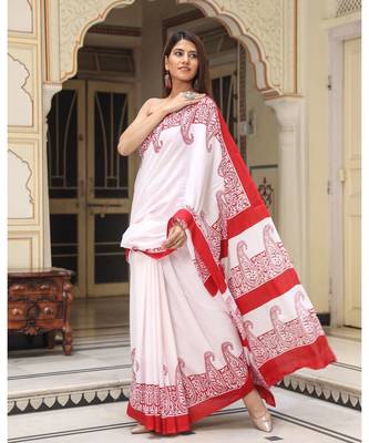  cotton printed   saree with   blouse 3