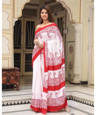  cotton printed   saree with   blouse 4