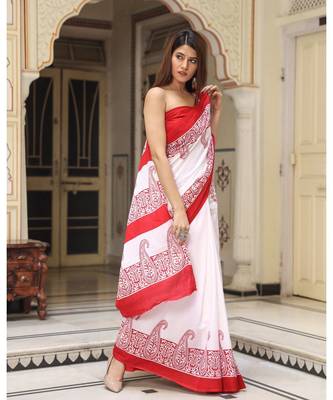  cotton printed   saree with   blouse 5