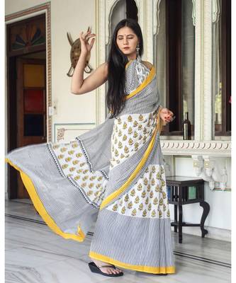  cotton printed   saree with   blouse 4
