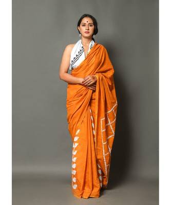  cotton printed   saree with   blouse 1