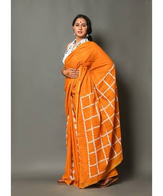  cotton printed   saree with   blouse 4