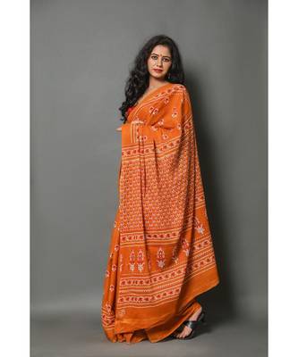  cotton printed   saree with   blouse 3