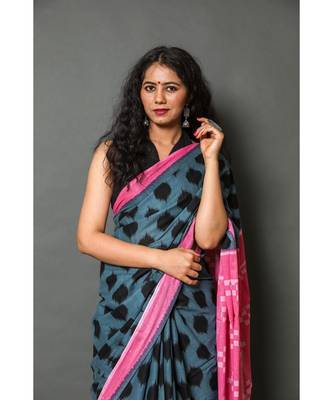 cotton printed   saree with   blouse 4