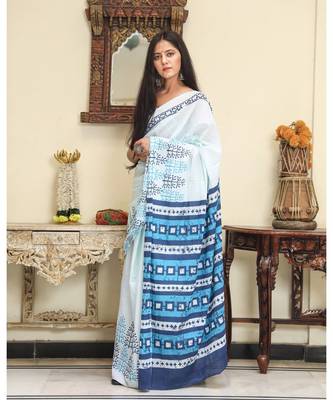  cotton printed   saree with   blouse 3