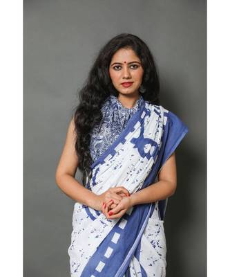  cotton printed   saree with   blouse 2