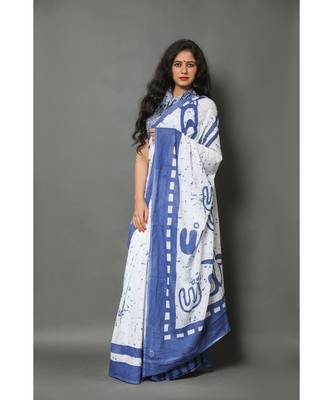  cotton printed   saree with   blouse 3