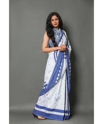  cotton printed   saree with   blouse 4