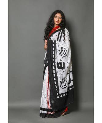 cotton printed   saree with   blouse 3