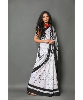  cotton printed   saree with   blouse 4
