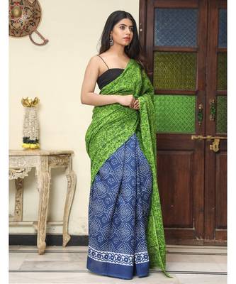  cotton printed   saree with   blouse 3