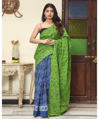  cotton printed   saree with   blouse 4