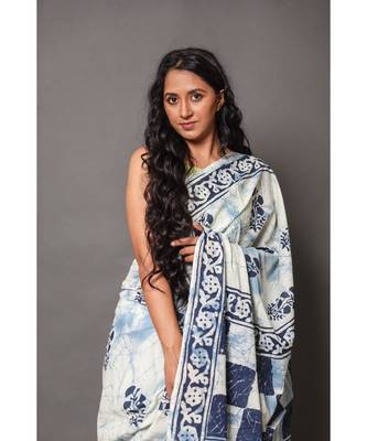  cotton printed   saree with   blouse 4