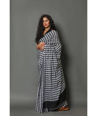  cotton printed   saree with   blouse 3