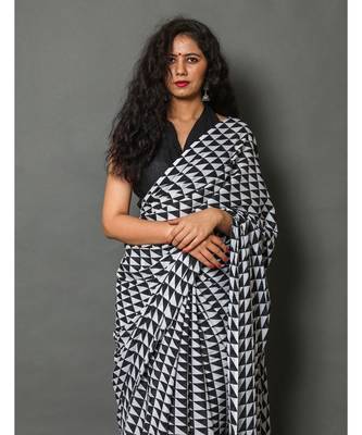  cotton printed   saree with   blouse 4