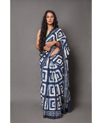  cotton printed   saree with   blouse 1